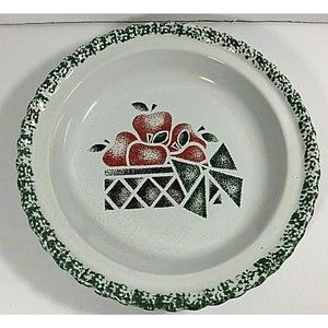 House Of Lloyd Pie Plate Dish Apples Basket Country Farmhouse Vintage 1993